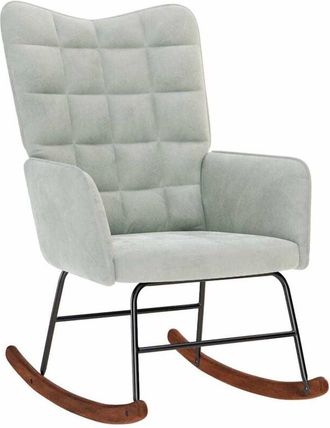 vidaXL Sedia a Dondolo Grigio Chiaro in Velluto - Vidaxl