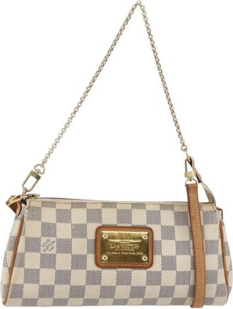 Louis Vuitton Eva Handbag Damier White Canvas Bag (Pre-Owned)