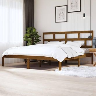 vidaXL Vidaxl - Estructura De Cama Madera Maciza De Pino Marr&oacute;n Miel 200x200 Cm
