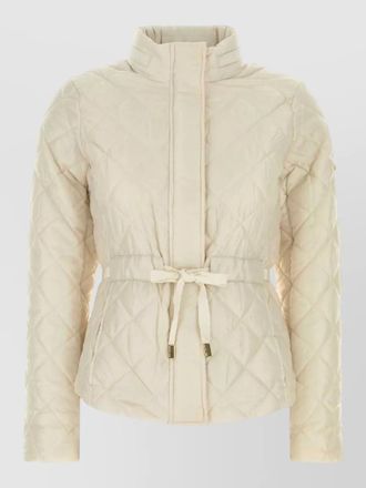 Michael Kors belted waist packable puffer jacket high collar