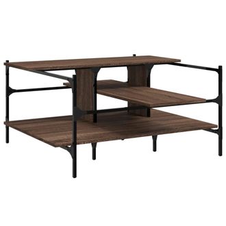 vidaXL Vidaxl - Mesa De Centro Madera Ingenier&iacute;a Roble Marr&oacute;n 100x100x48,5 Cm