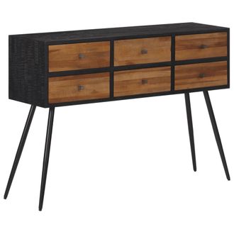 vidaXL Mesa Consola Con Cajones Teca Maciza Reciclada 116x30x76 Cm Vidaxl