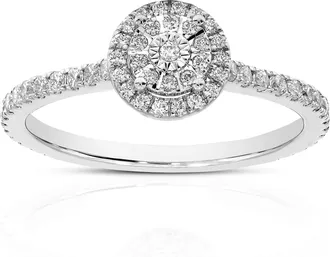 Vir Jewels 1/3 cttw Lab Grown Diamond Engagement Ring in Sterling Silver For Women