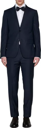 Ermenegildo Zegna Mens Wool Single-Breasted Blazer Blue Suits