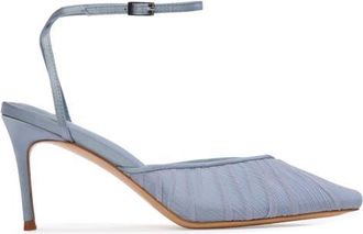 Black Suede Studio Melody 80 Pump in Ashley Blue Tulle at Nordstrom, Size 38