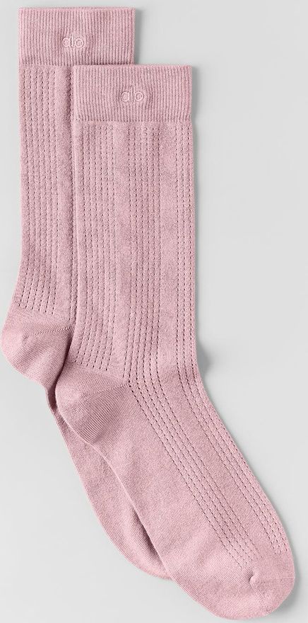 | Cashmere Mesh Socks in Vintage Pink, Size: Medium