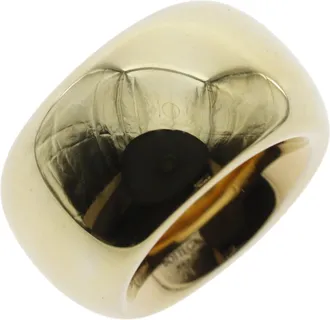 Bottega Veneta Gold Silver 925 Band Ring (Pre-Owned)