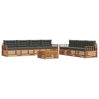 vidaXL Conjunto De Sof&aacute;s De Exterior 8 Uds. Natural Y Antracita Vidaxl