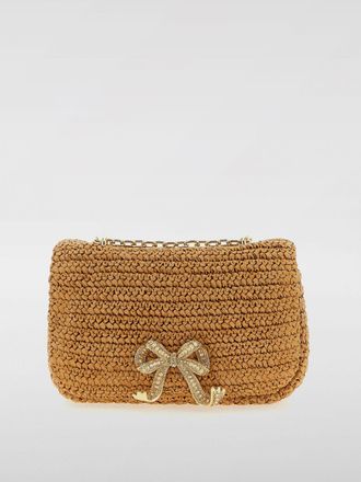 Self Portrait Borsa a spalla in rafia Bow Charm Self-Portrait