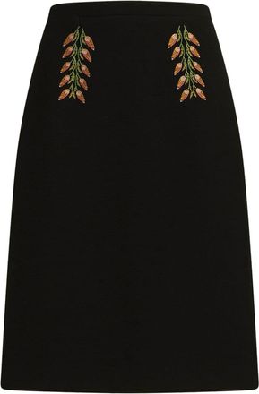 Etro floral-embroidery pencil skirt - women - Wool/Polyamide/Viscose/Acetate - 42 - Black