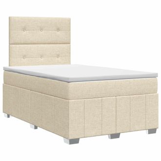 vidaXL Letto Box Spring Con Materasso Crema 120 X 190 Cm Tessuto Vidaxl