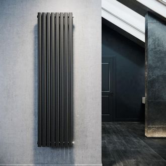 Sonni Sonni - Radiador De Vertical Antracita Ovalado Radiador Centro Conexi&oacute;n Doble Capa 1800x475mm