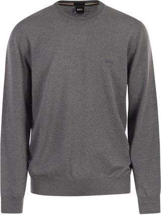 HUGO BOSS Regular Fit Virgin Wool Jumper With Embroidered Logo
