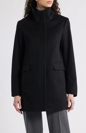 Fleurette Zoey Stand Collar Wool Car Coat in Black at Nordstrom Rack, Size 12