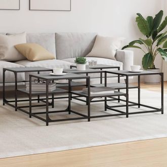 vidaXL Vidaxl - Mesa De Centro Madera De Ingenier&iacute;a Gris Sonoma 121x121x40 Cm