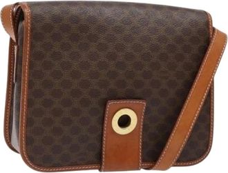 Celine Pre-owned Cross Body Bags, female, Brown, Size: ONE SIZE Pre-owned Vintage Canvas Cross Body Bag