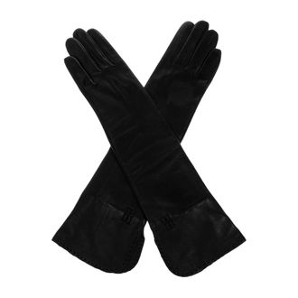 By Malene Birger Accessoires, Dames, Zwart, L, Wol, Lange leren handschoenen
