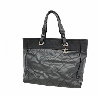 Chanel Black Canvas Tote Bag (Pre-Owned)