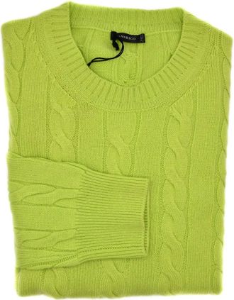 Manrico Cashmere Kasjmier trui - Groen