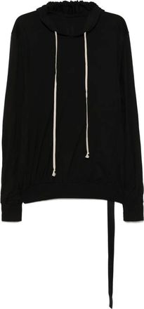 Rick Owens Felpa in cotone con cappuccio - Nero