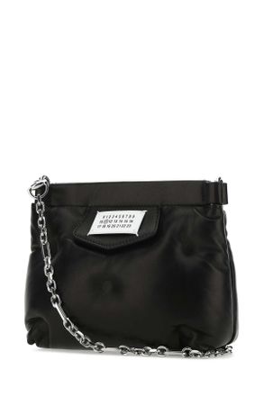 Maison Margiela Womens Black Nappa Leather Glam Slam Red Carpet Clutch T8013
