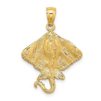 Diamond2Deal 10k Yellow Gold 2-D Stingray Charm Pendant