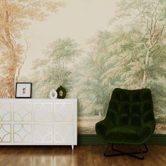 Superfresco Easy Stately Woodland Neutral Green Print To Order 3m x 2.8m Mural