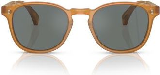 Oliver Peoples 53mm Finley Esq. Sun Phantos Sunglasses in Amber /Regal Blue at Nordstrom