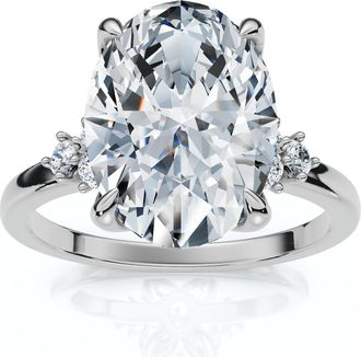 Pompeii3 3 1/10Ct Oval Carlie Diamond Engagement Ring 14k Gold or Platinum Lab Grown