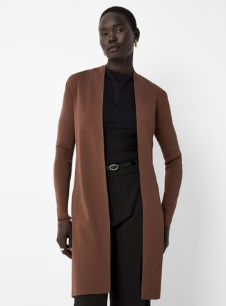 Contemporaine Womens Elongated open Cardigan Sweater