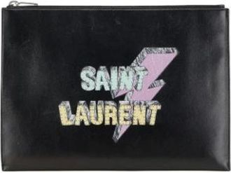 Saint Laurent Pre-owned Clutches, female, Black, Size: ONE SIZE Pre-owned Vintage Leather Clutch