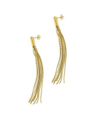 Adornia Adornia 14K Plated Crystal Fringe Drop Earrings