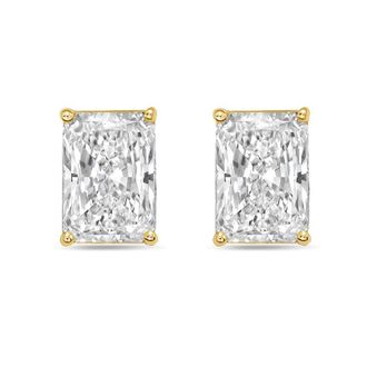 Diana M. Jewels 14Kt Yellow Gold 3.00 cts Lab Grown Radiant Cut Diamond Studs