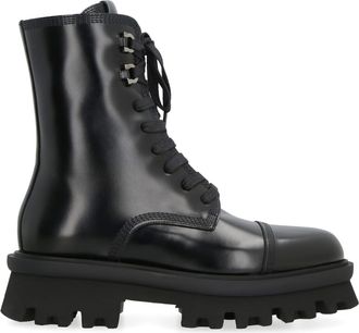 Ferragamo Leather Combat Boots