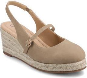 Journee Collection Asmyna Wedge Espadrille Pump in Sand at Nordstrom Rack, Size 6.5