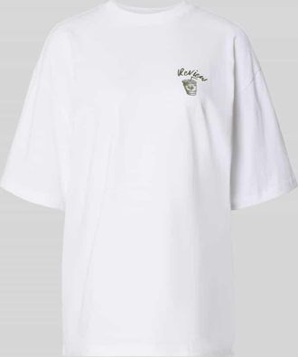 Review Oversized T-Shirt mit Statement-Print in Weiss, Gr&ouml;&szlig;e XL