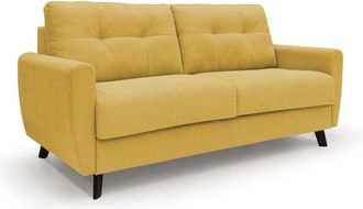Divani.Store Callisto Sof&aacute; Cama Convertible De Tela Suave E Impermeable 188 Cm (mat. 140x197) Amarillo