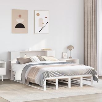 Berkfield Home Bookcase Bed without Mattress White 135x190 cm Double Solid Wood