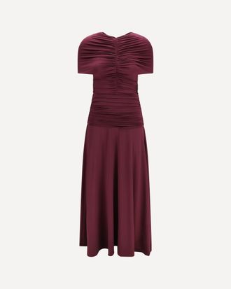 Self Portrait Ruched midi Dress in jersey Female 10