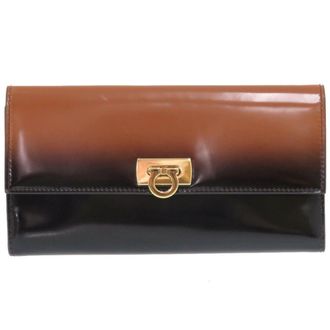 Ferragamo Leather Long Wallet (Bi-Fold) (Pre-Owned)