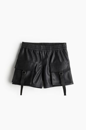 H&M Beschichtete Cargoshorts - Schwarz