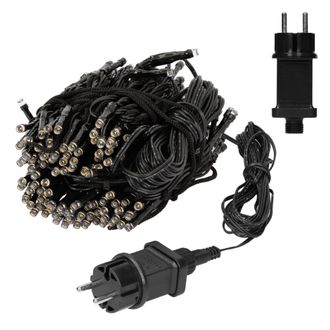 ECD Germany Cadena de luces forma &aacute;rbol de navidad blanco c&aacute;lido 192 LEDs 208cm