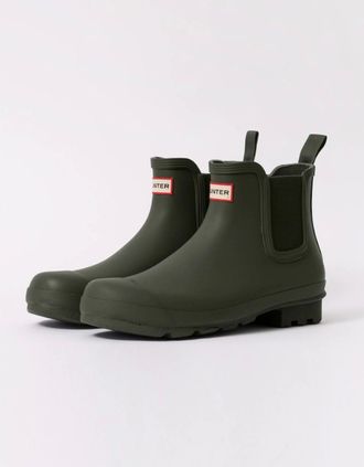 Hunter Mens Hunter Original Chelsea Mens Boots - Dark Olive - Green - Size: 12