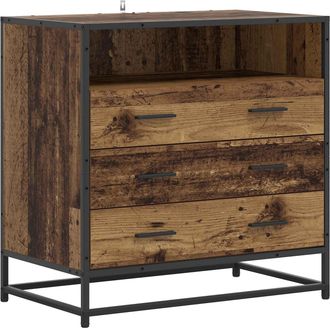 vidaXL Cajonera 3-caj&oacute;n Madera Envejecida 70 X 41 X 70 Cm Vidaxl