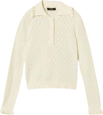 Twinset Maglia a polo con volant - - Tops - Donna - Bianco - L