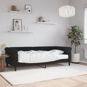 vidaXL Vidaxl - Furniture Limited - Sof&aacute; Cama Con Colch&oacute;n Terciopelo Negro 90x190