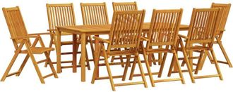 vidaXL Conjunto De Comedor De Jard&iacute;n 9 Pcs Marr&oacute;n Vidaxl