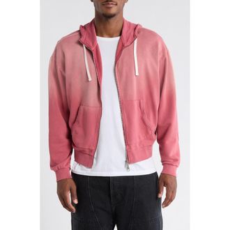 Brain Dead Padded Elbow Zip-Up Hoodie in Brick at Nordstrom, Size Xx-Large