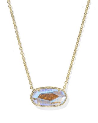 Kendra Scott Womens Elisa Statement Short Pendant Necklace In Gold Dichroic Glass