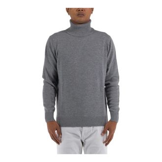 KANGRA Turtlenecks, male, Gray, 2XL, Soft Knit Turtleneck Jumper